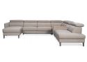 7 Seater Modular Fabric/Leather Lounge Suite With Chaise and Optional Console/Sofabed - Tulipano